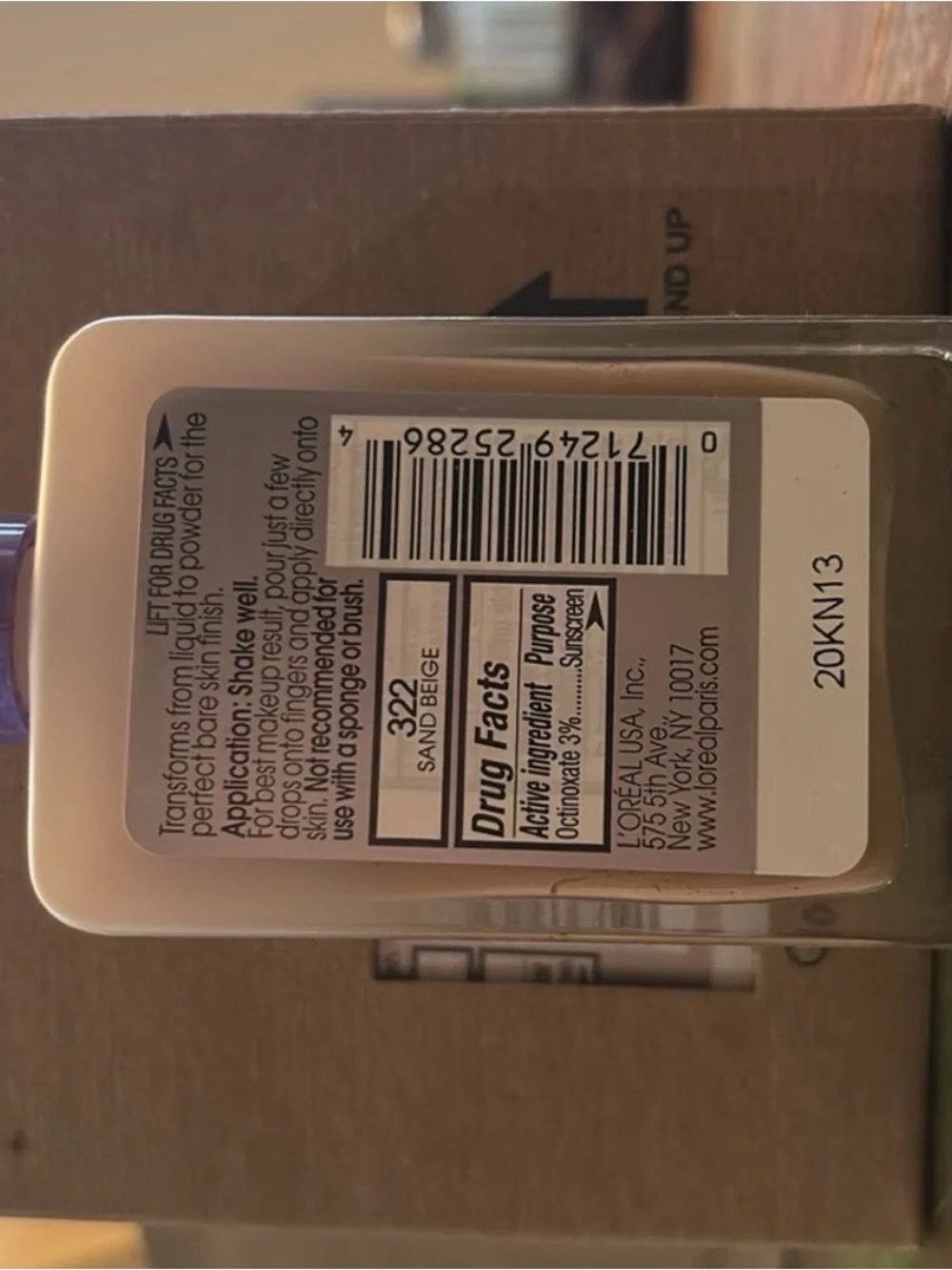 6 bottles L'Oreal Magic Nude Liquid Powder Foundation - Purple Cap, Beige Bottle